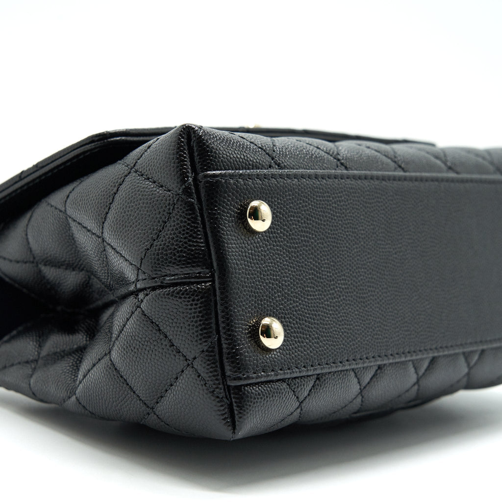 Chanel Small Coco Handle 24cm Caviar Black  ( Microchip)