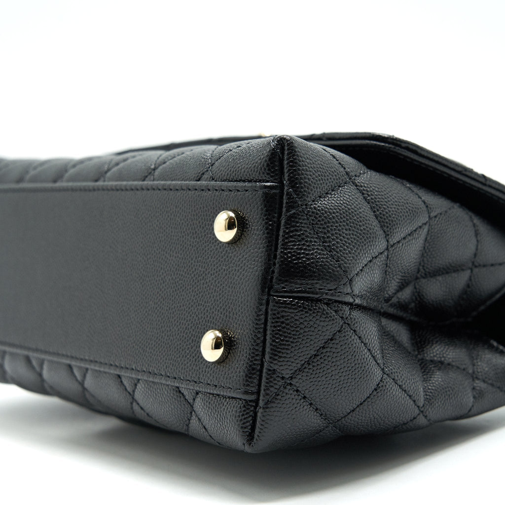 Chanel Small Coco Handle 24cm Caviar Black  ( Microchip)