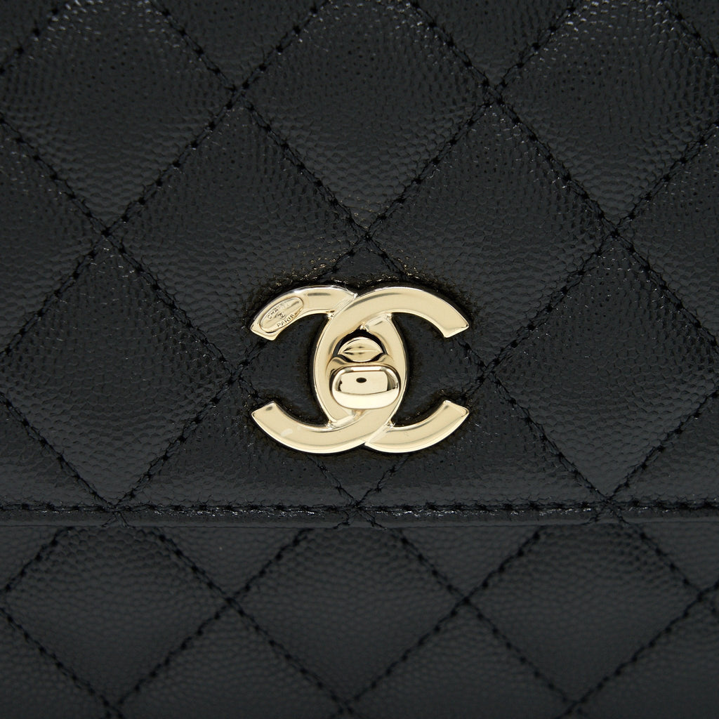Chanel Small Coco Handle 24cm Caviar Black  ( Microchip)