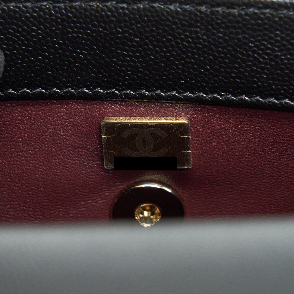 Chanel 21K Small (old mini) 24cm Cocohandle Black Caviar L