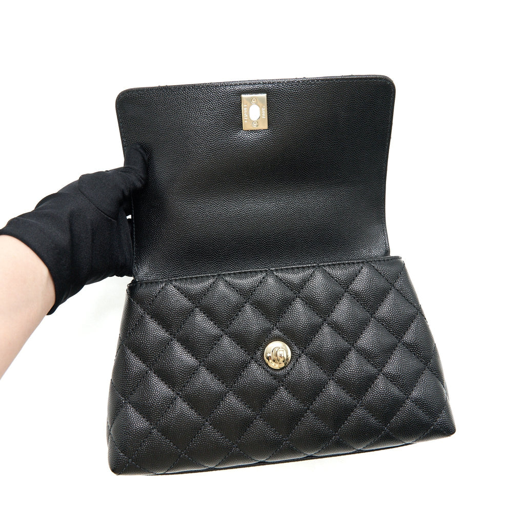 Chanel Small Coco Handle 24cm Caviar Black  ( Microchip)
