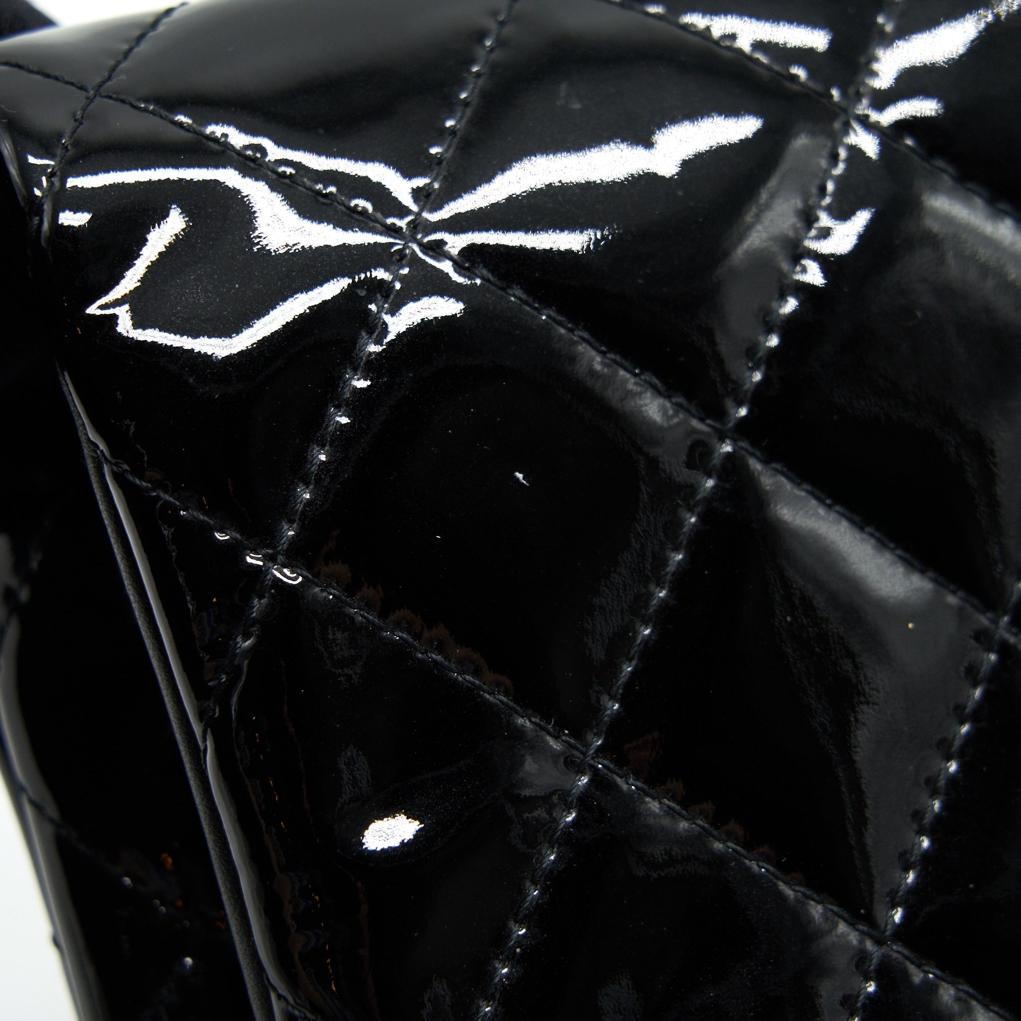 Chanel Fold Over Clutch Patent Leather Black