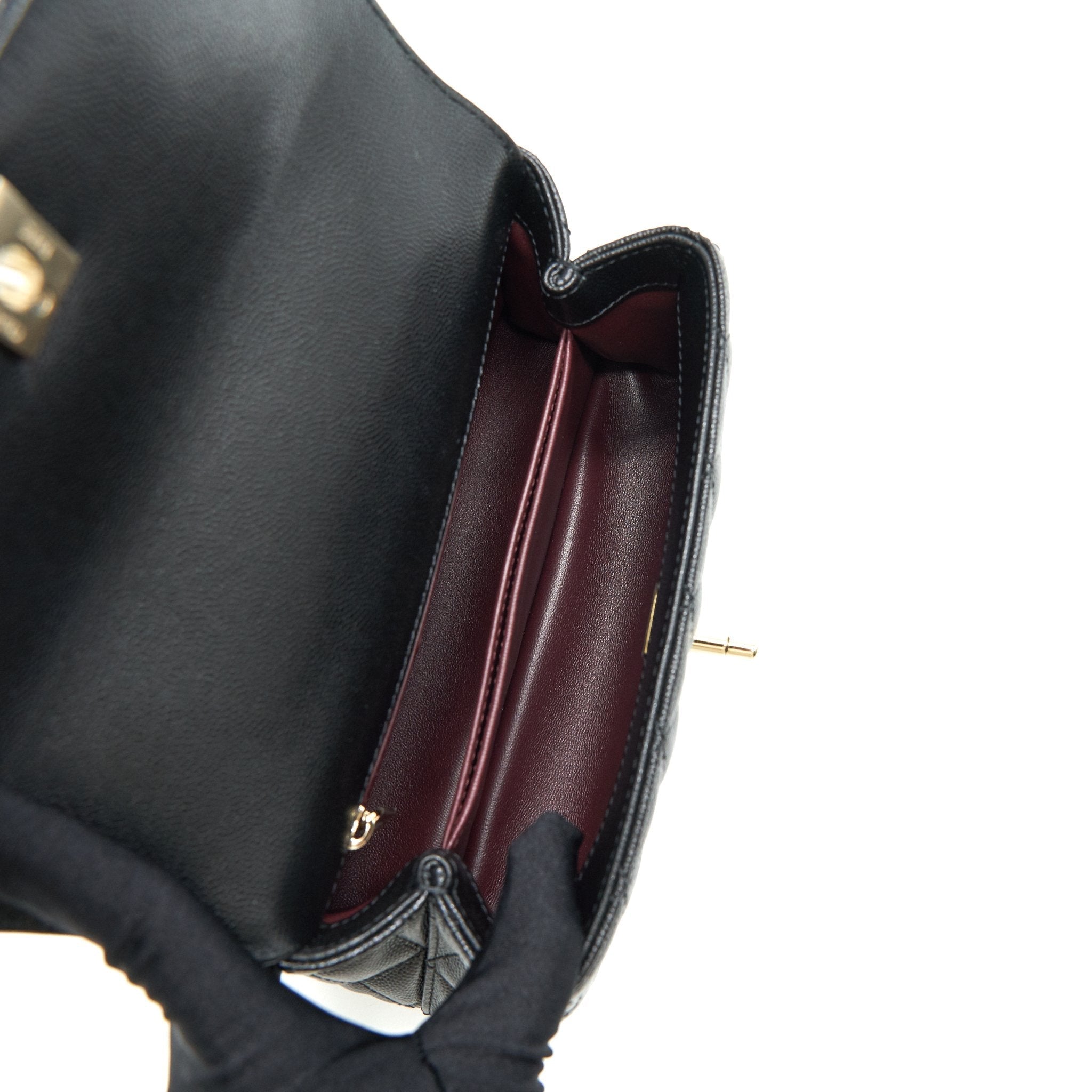 Chanel Small Coco Handle 24cm Caviar Black  ( Microchip)