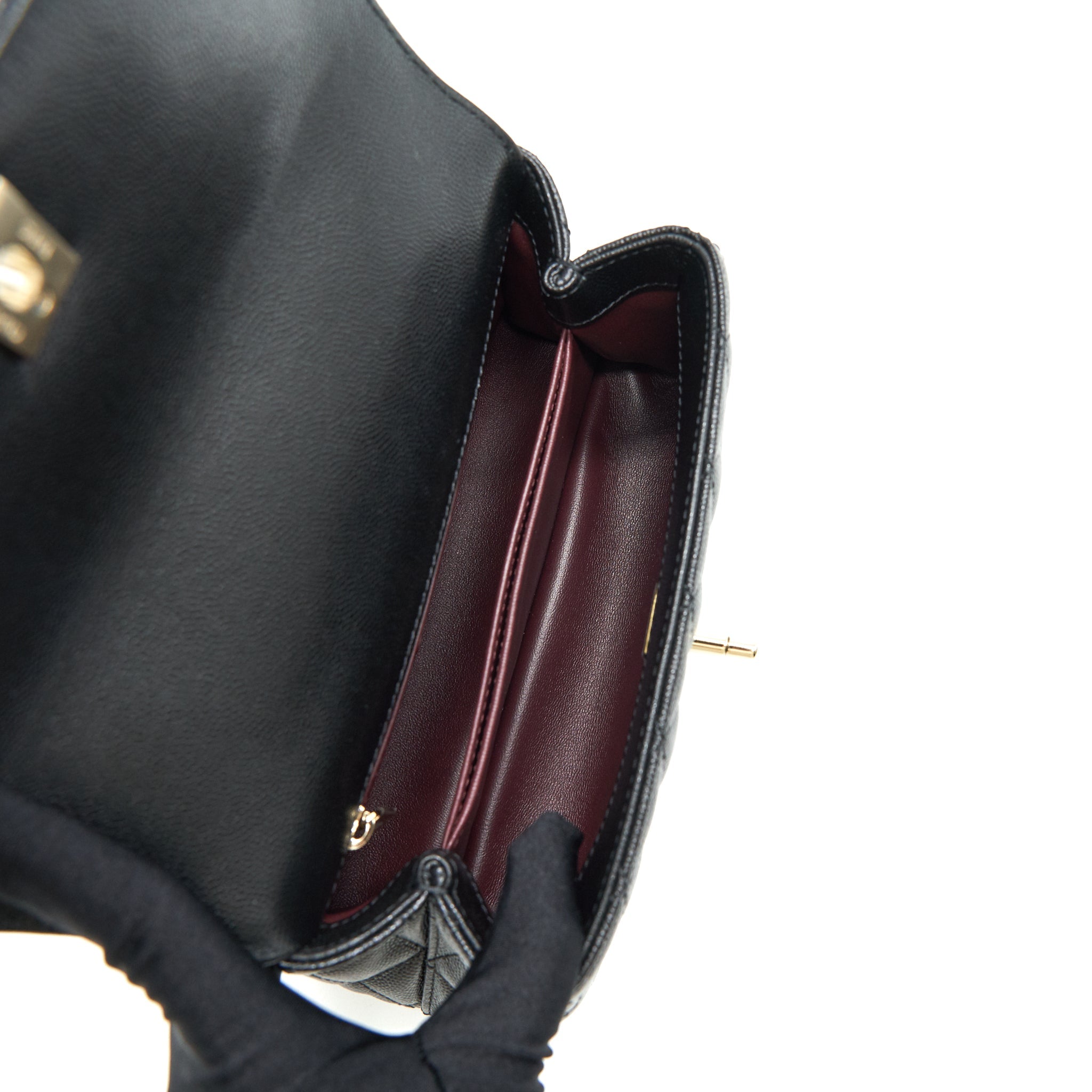 Chanel 21K Small (old mini) 24cm Cocohandle Black Caviar L