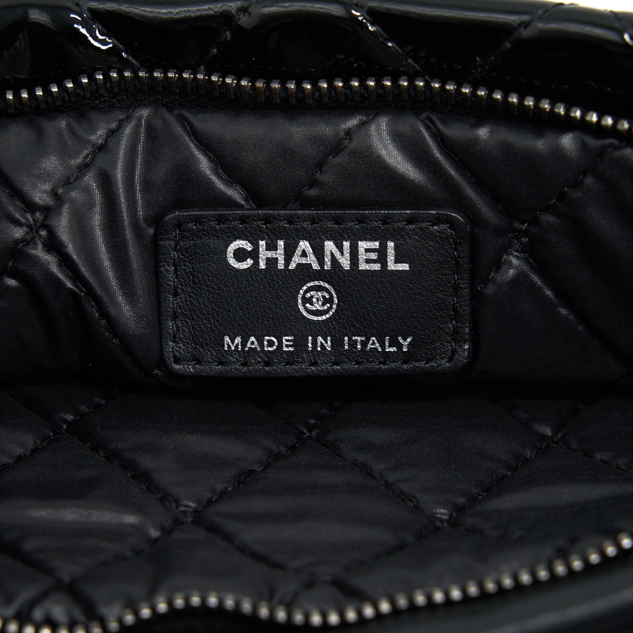 Chanel Fold Over Clutch Patent Leather Black