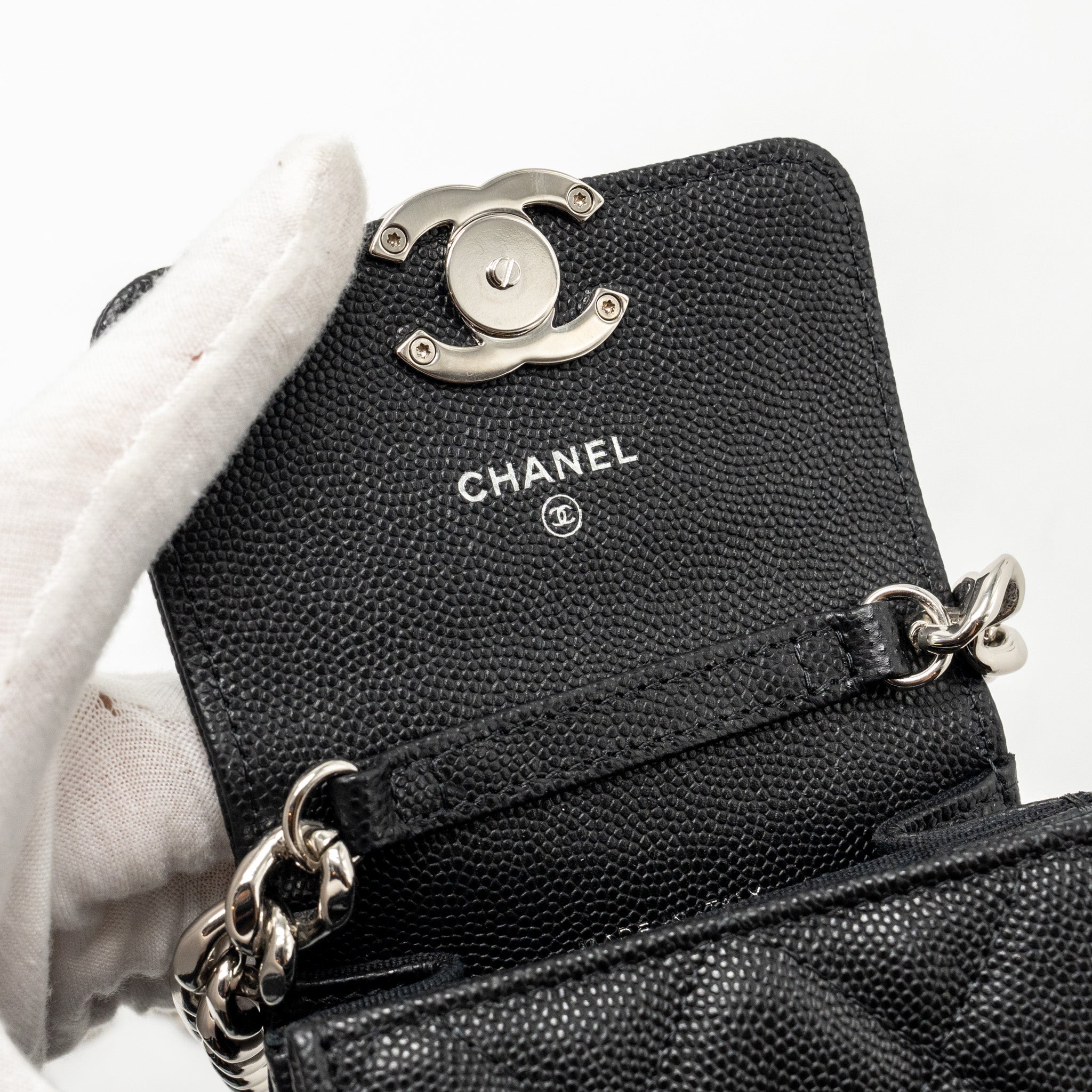 Chanel 22s Mini Clutch With Chain Caviar Black