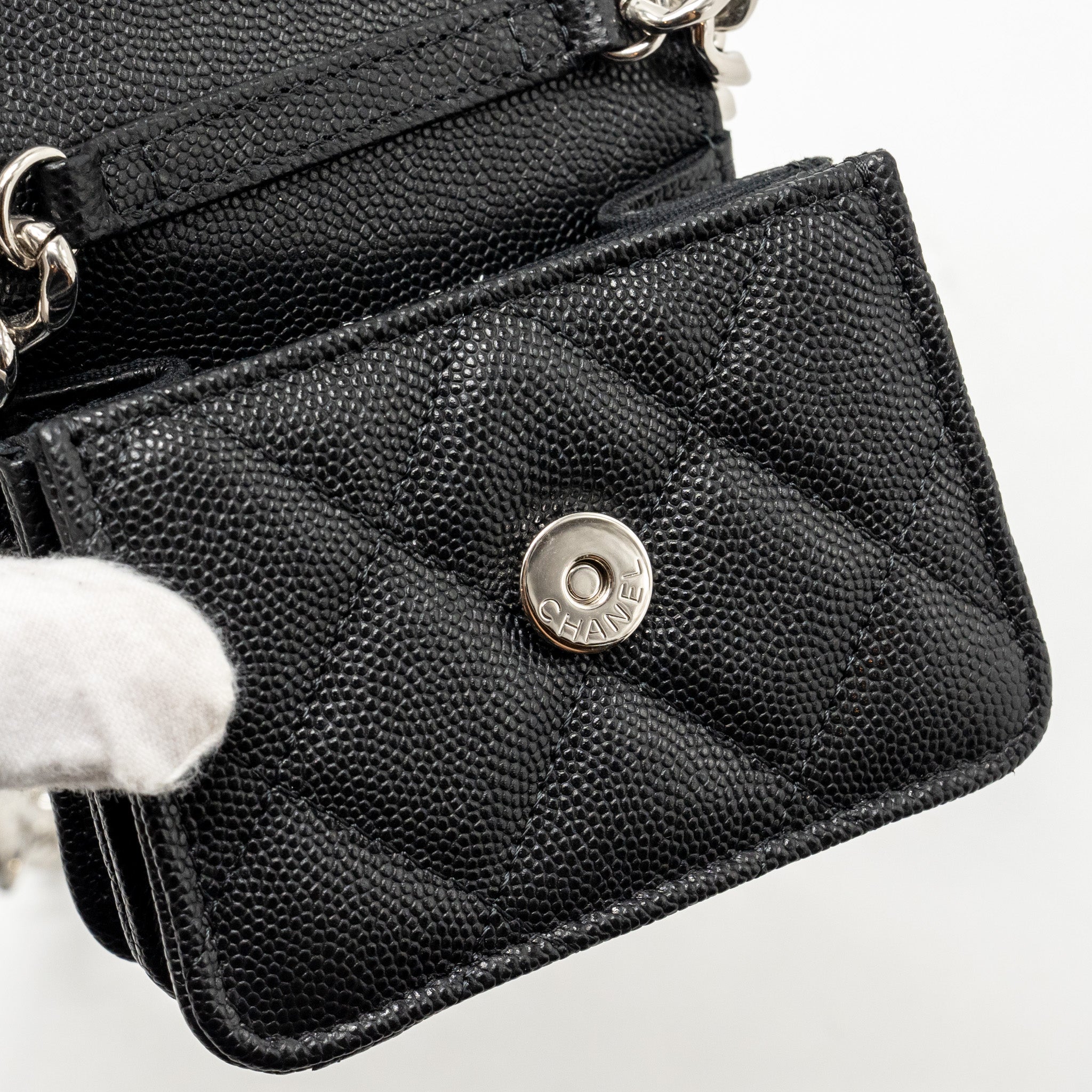 Chanel 22s Mini Clutch With Chain Caviar Black