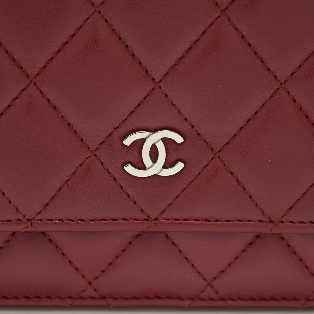 Chanel Classic Wallet On Chain Lambskin Dark Red