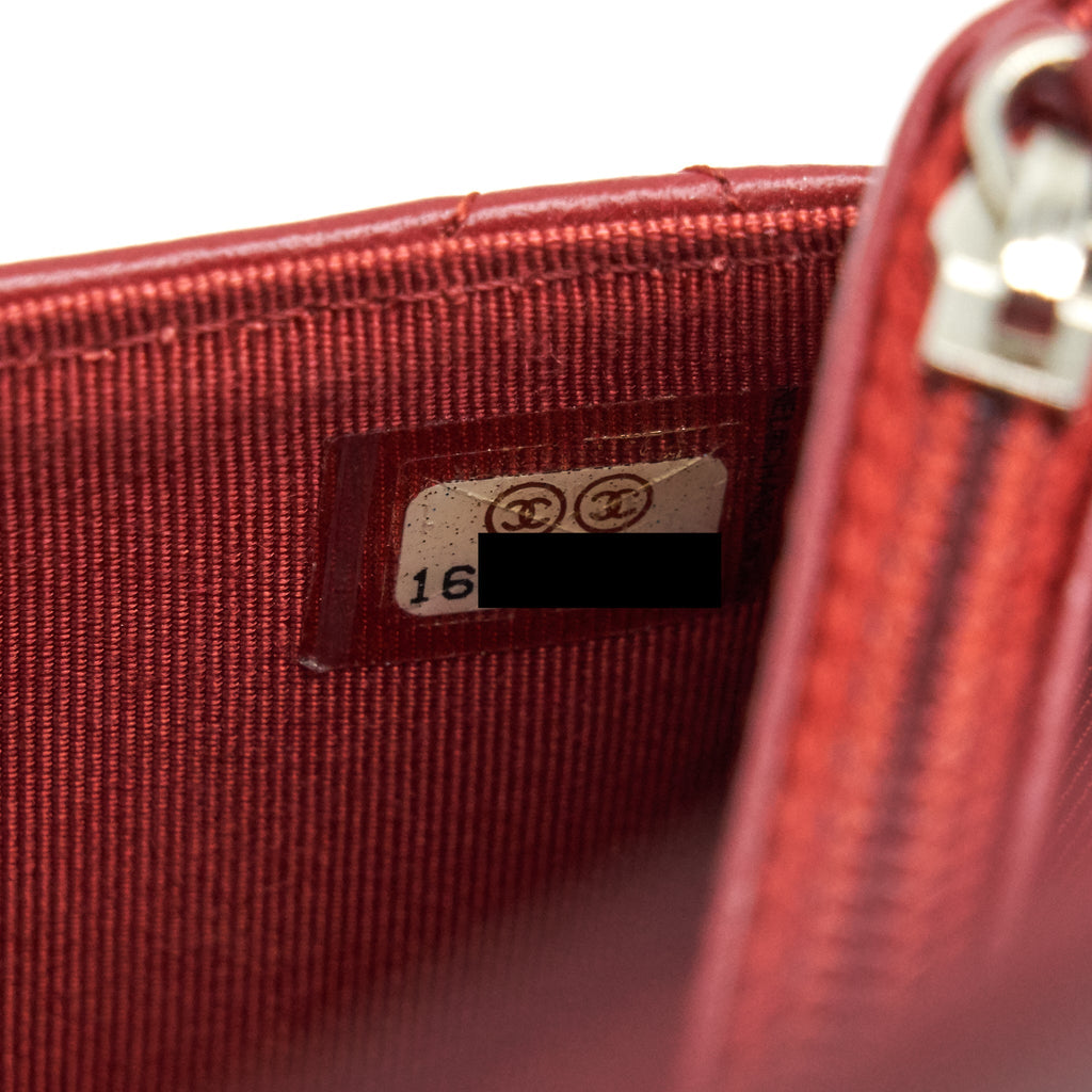 Chanel Classic Wallet On Chain Lambskin Dark Red