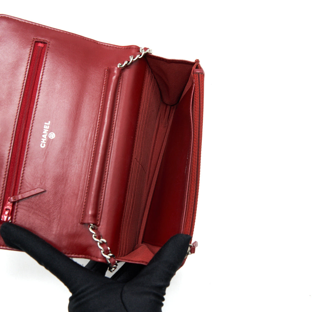 Chanel Classic Wallet On Chain Lambskin Dark Red