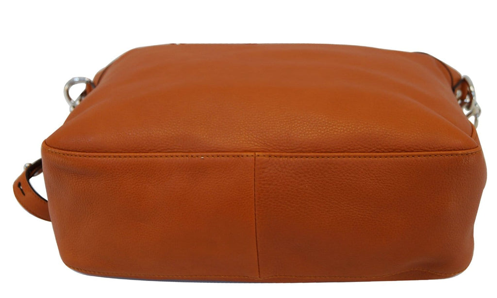 GUCCI Orange Pebbled Leather Icon Bit Large Hobo Bag