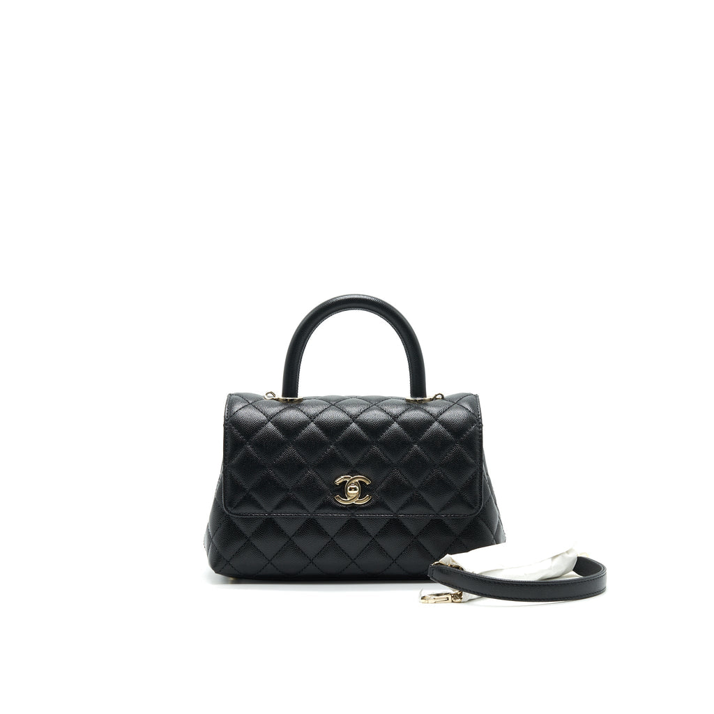 Chanel 21K Small (old mini) 24cm Cocohandle Black Caviar L