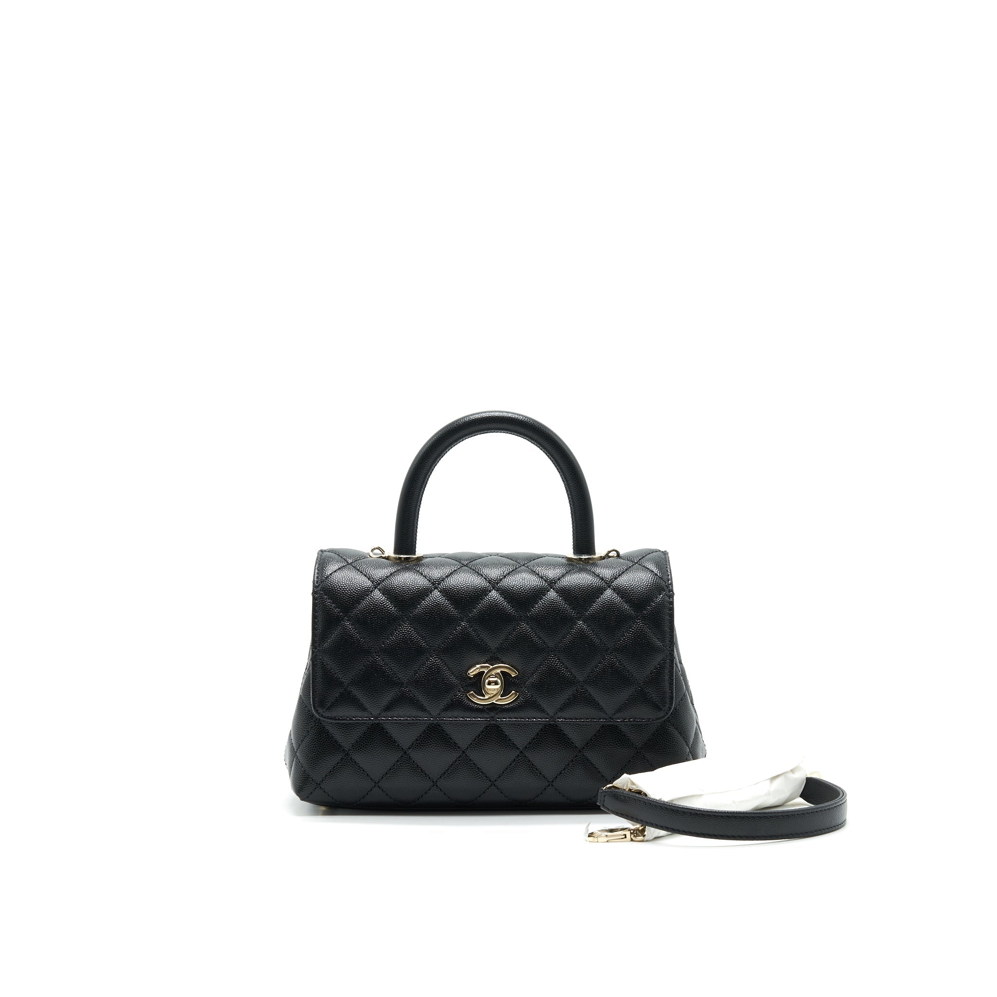 Chanel 21K Small (old mini) 24cm Cocohandle Black Caviar L