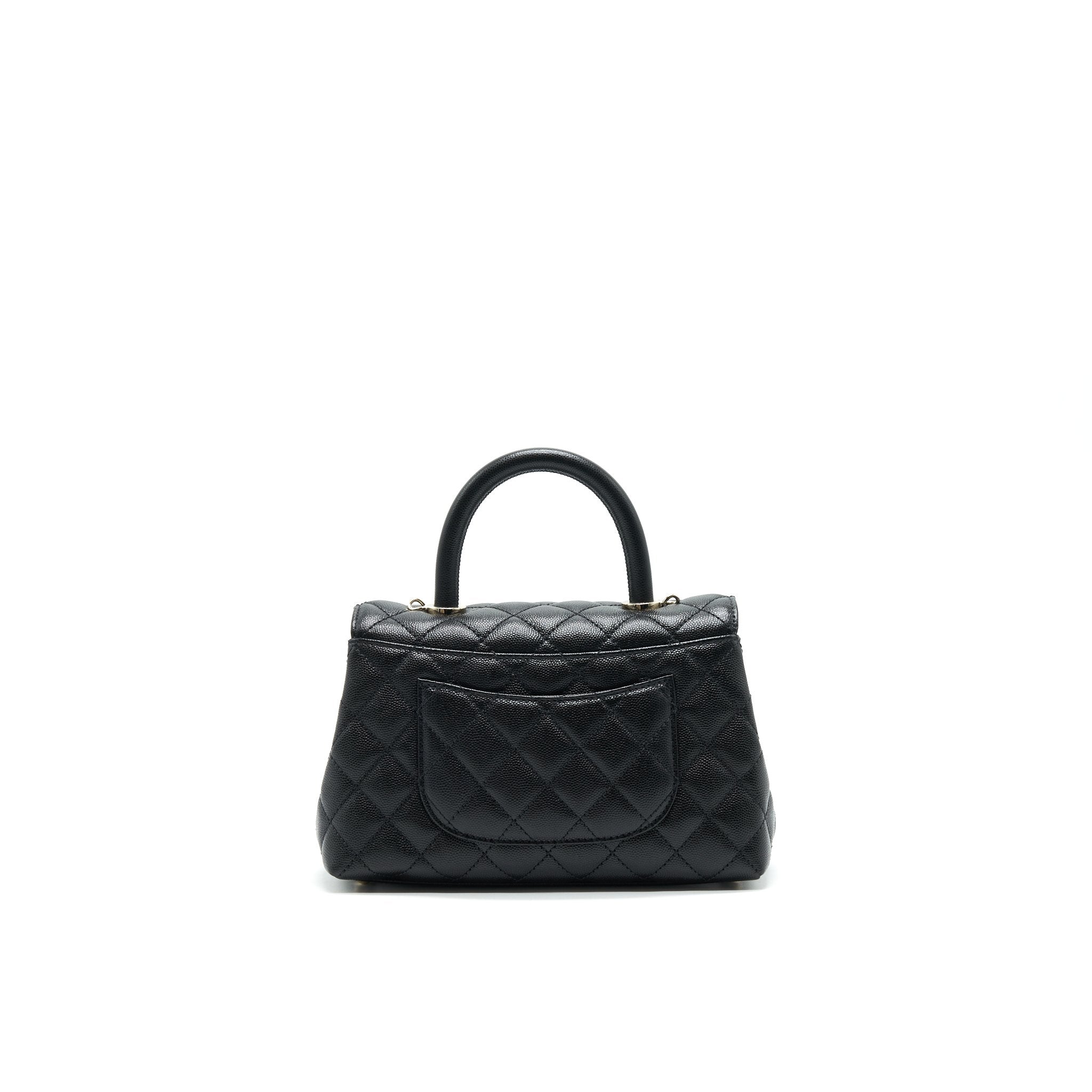 Chanel Small Coco Handle 24cm Caviar Black  ( Microchip)
