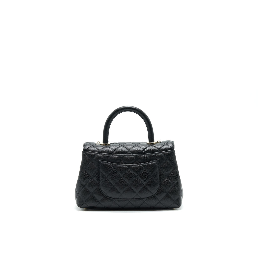 Chanel 21K Small Coco Handle 24cm Caviar Black L