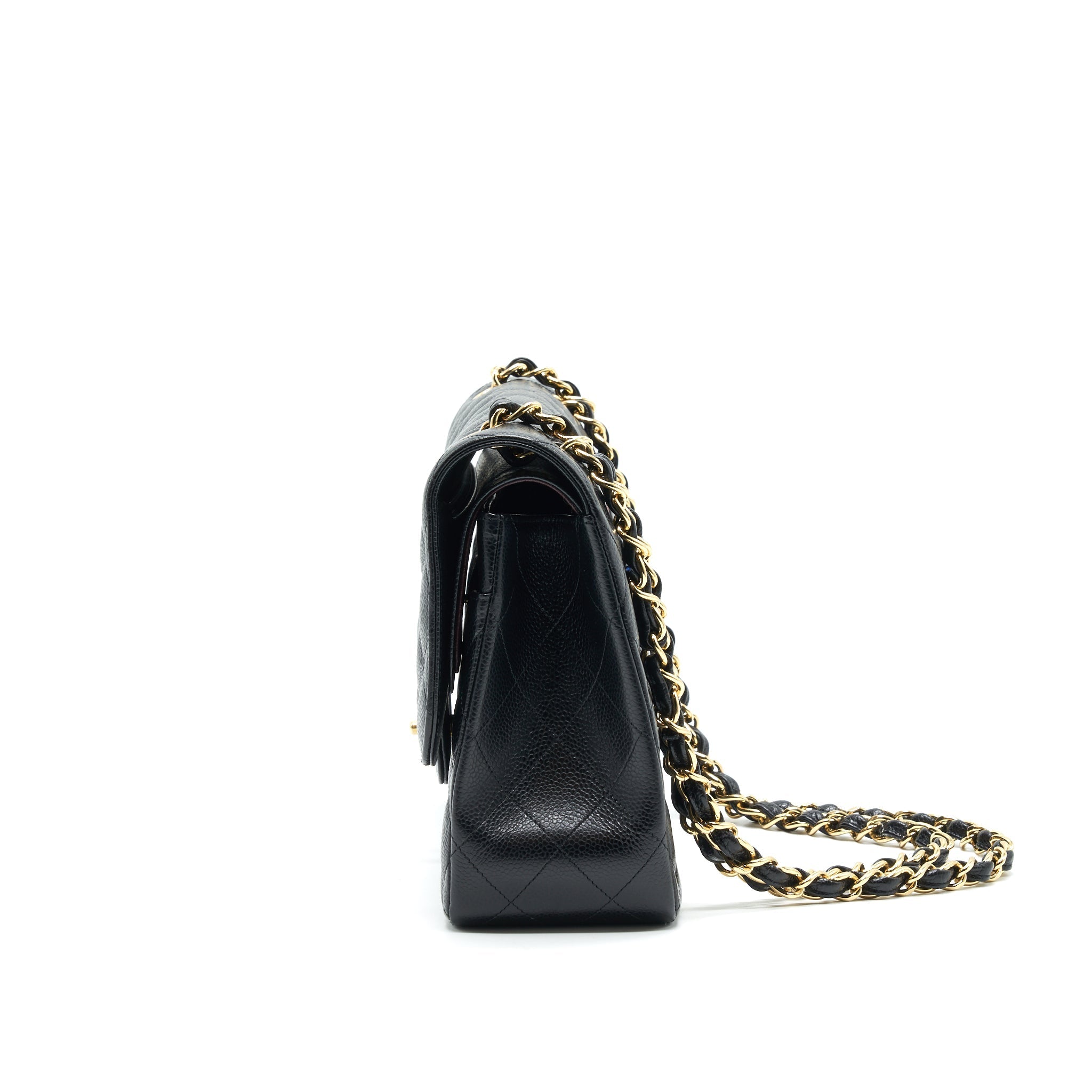 CHANEL CLASSIC JUMBO DOUBLE FLAP BAG BLACK CAVIER