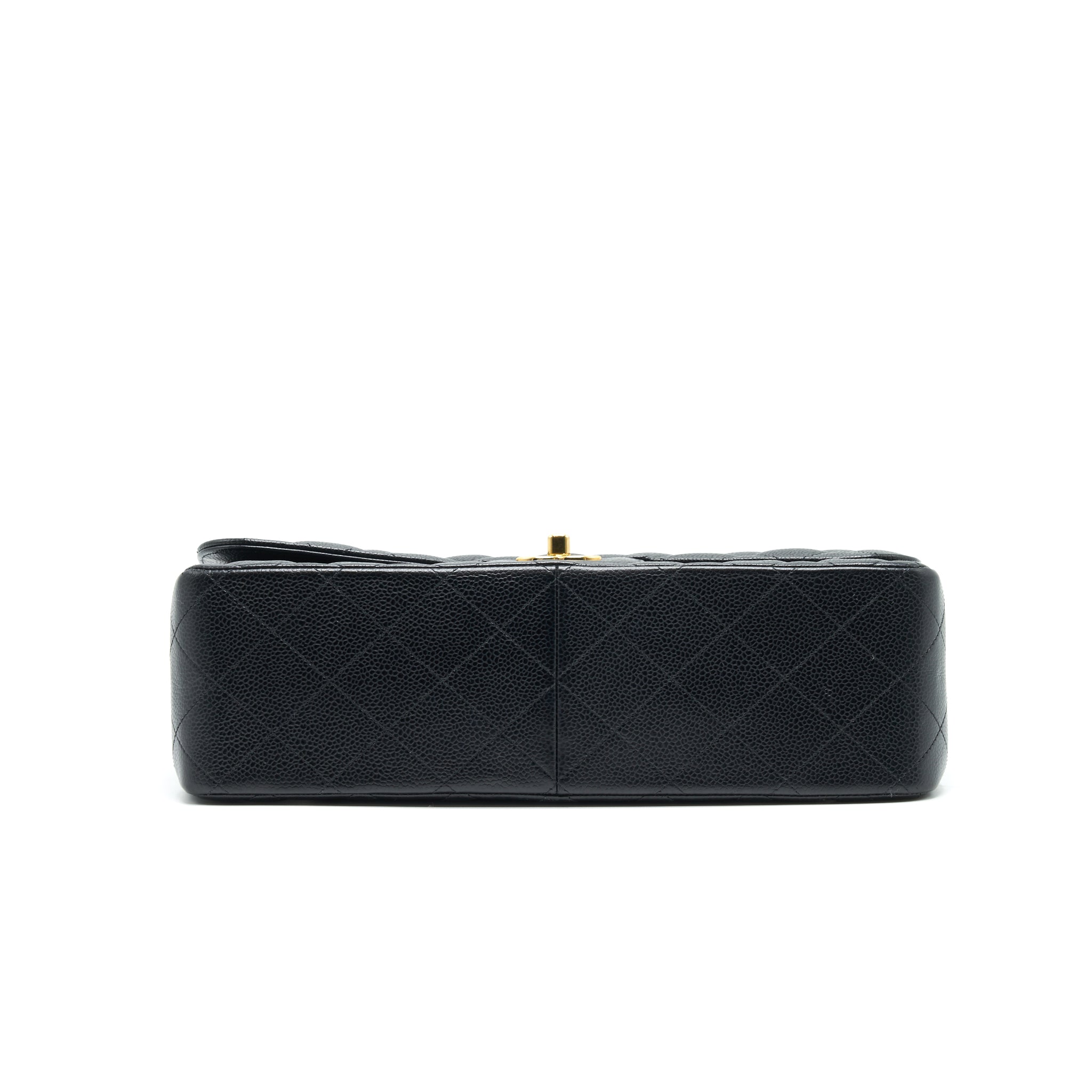 CHANEL CLASSIC JUMBO DOUBLE FLAP BAG BLACK CAVIER
