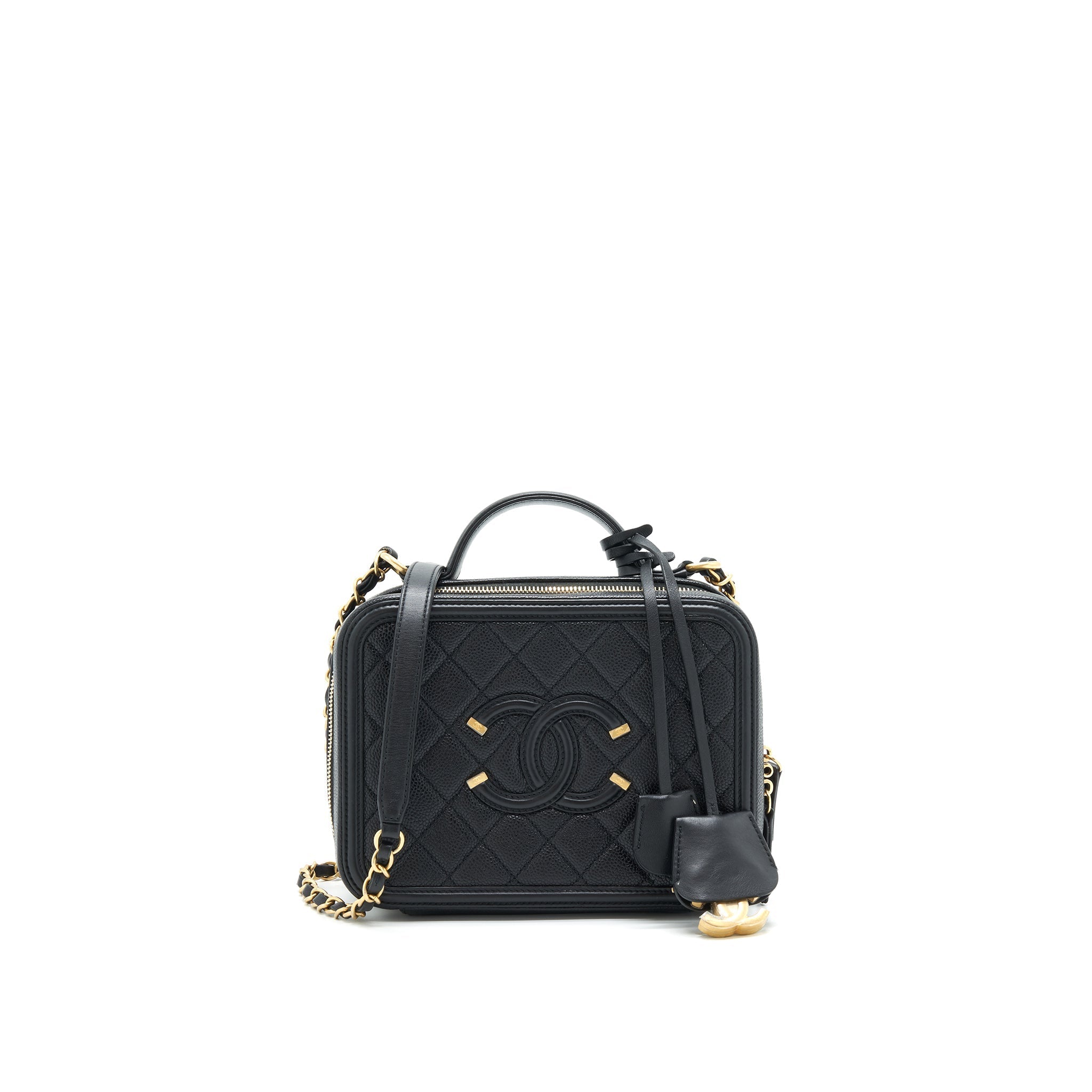 Chanel Cavia Leather Vanity Bag Black