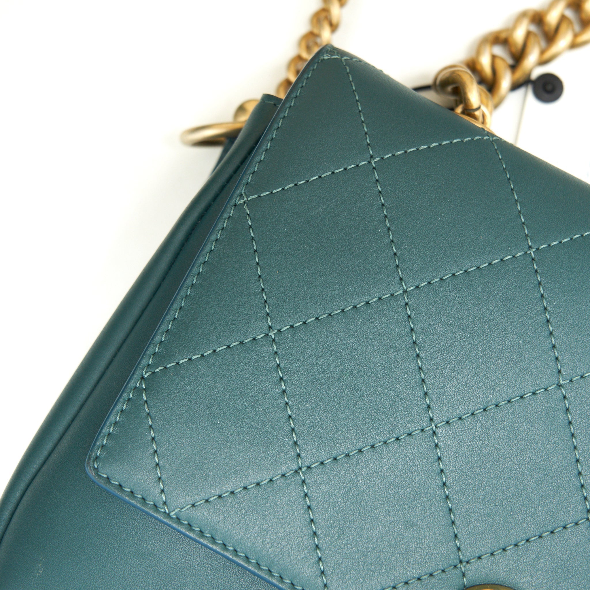 CHANEL FLAP BAG IN DARK TURQUOISE IN