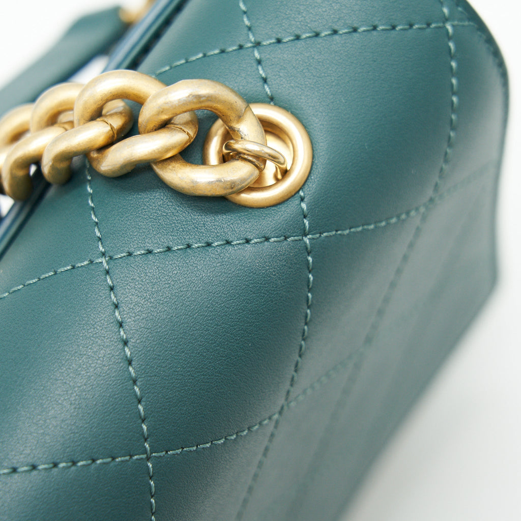 CHANEL FLAP BAG IN DARK TURQUOISE IN