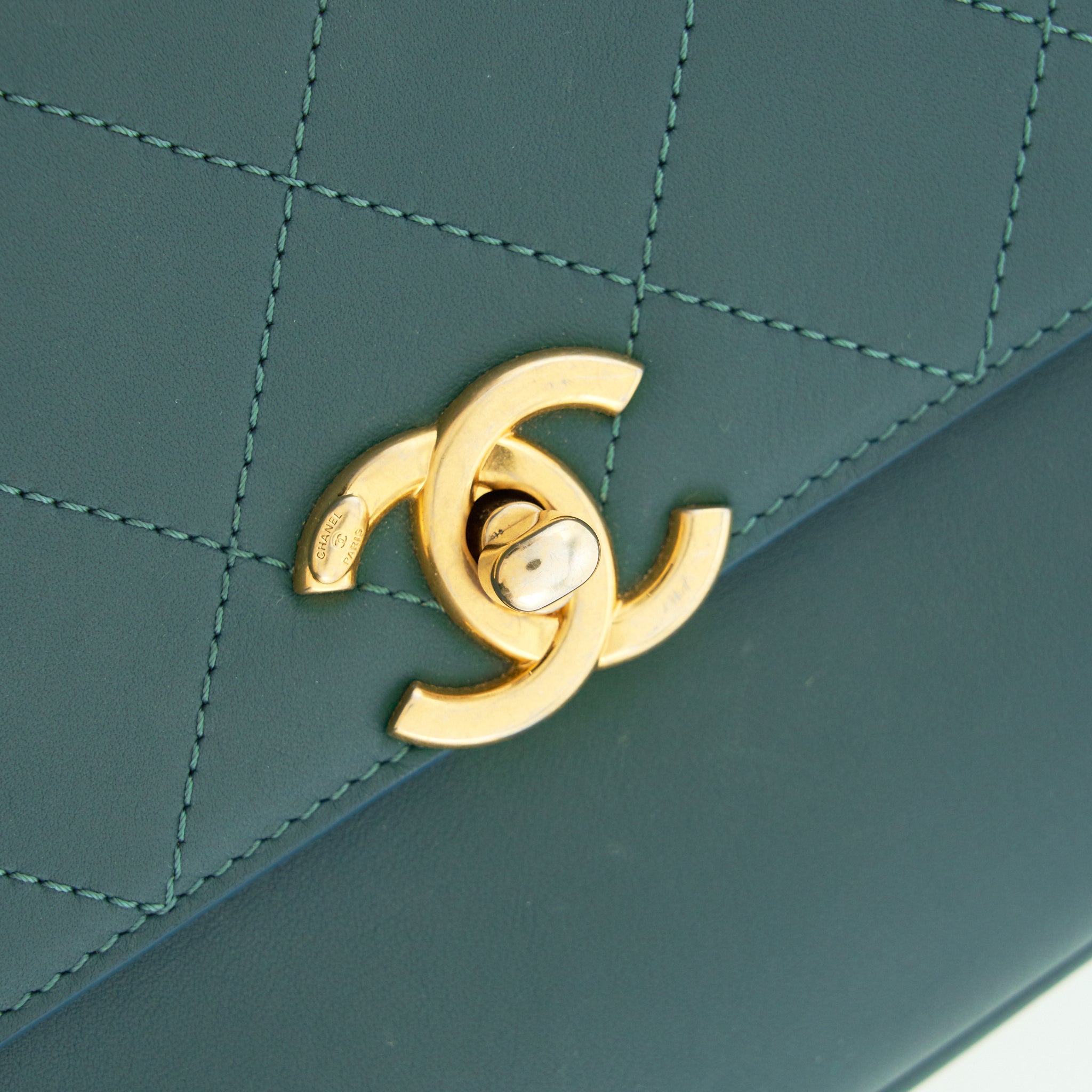 CHANEL FLAP BAG IN DARK TURQUOISE IN