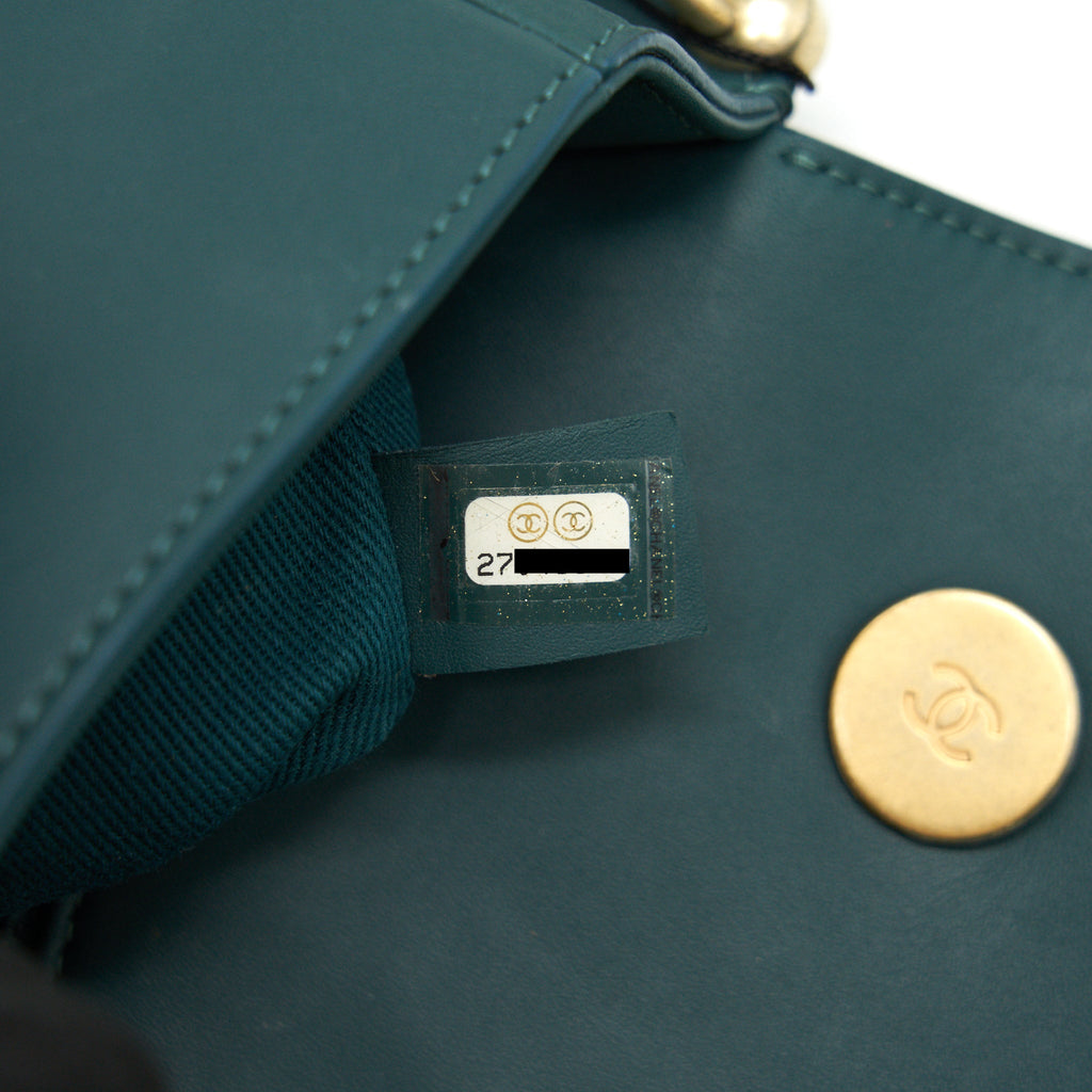 CHANEL FLAP BAG IN DARK TURQUOISE IN