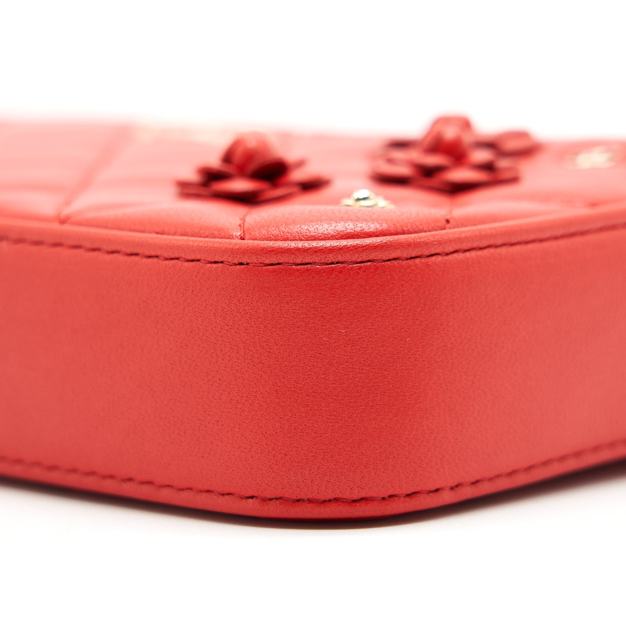 CHANEL RED DOUBLE ZIP WALLET ON CHAIN SPECIAL EDITION IN RED