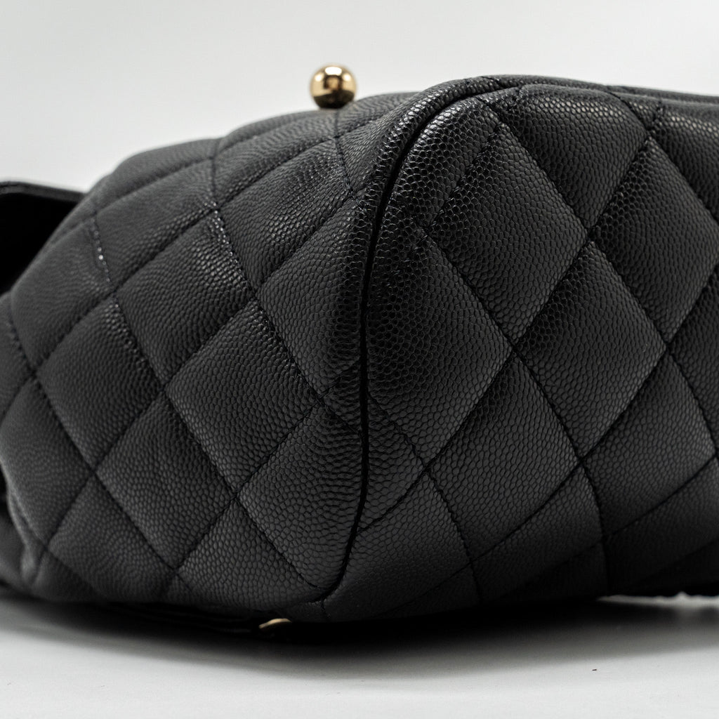 Chanel 23s Quilted Mini Backpack Caviar Black L (Microchip)