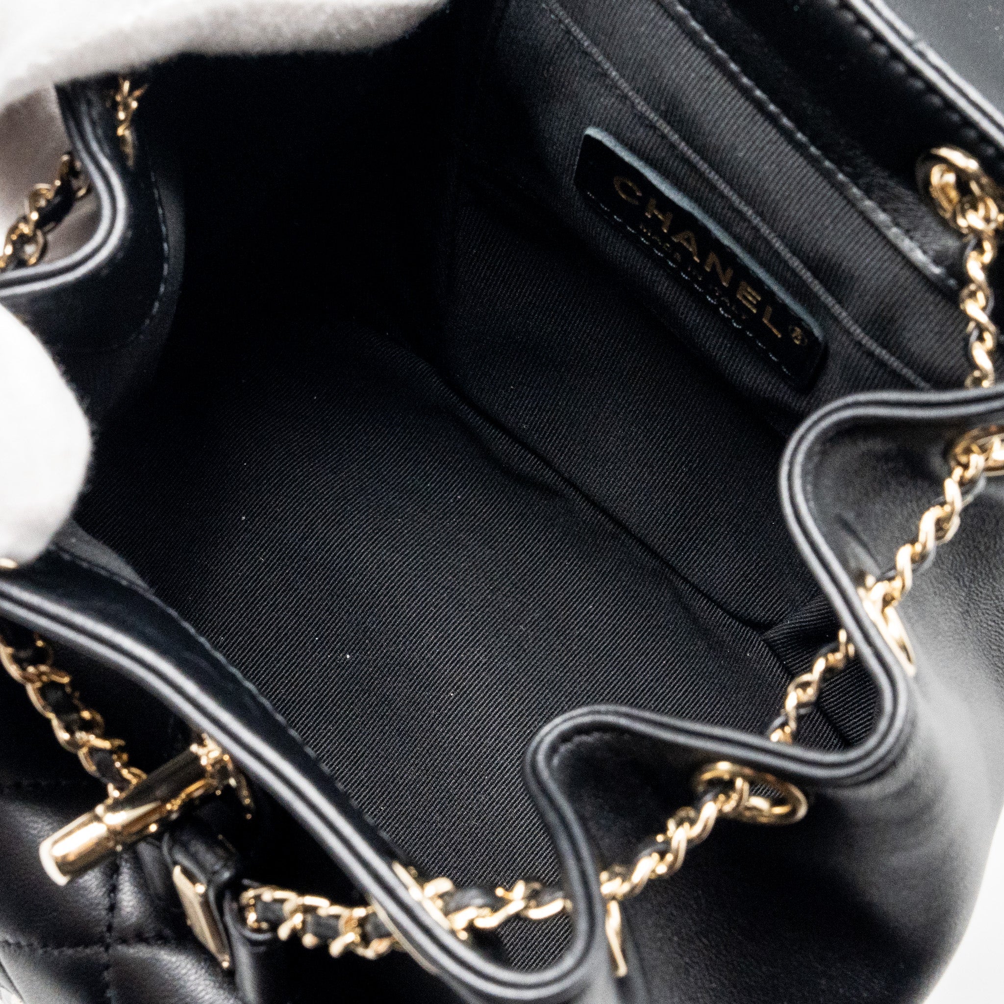 Chanel mini Duma backpack Lambskin black L (microchip)