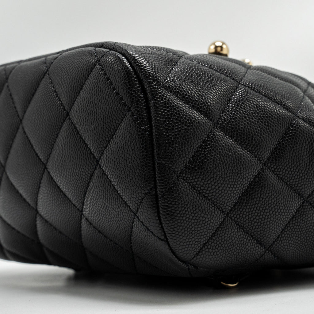 Chanel 23s Quilted Mini Backpack Caviar Black L (Microchip)