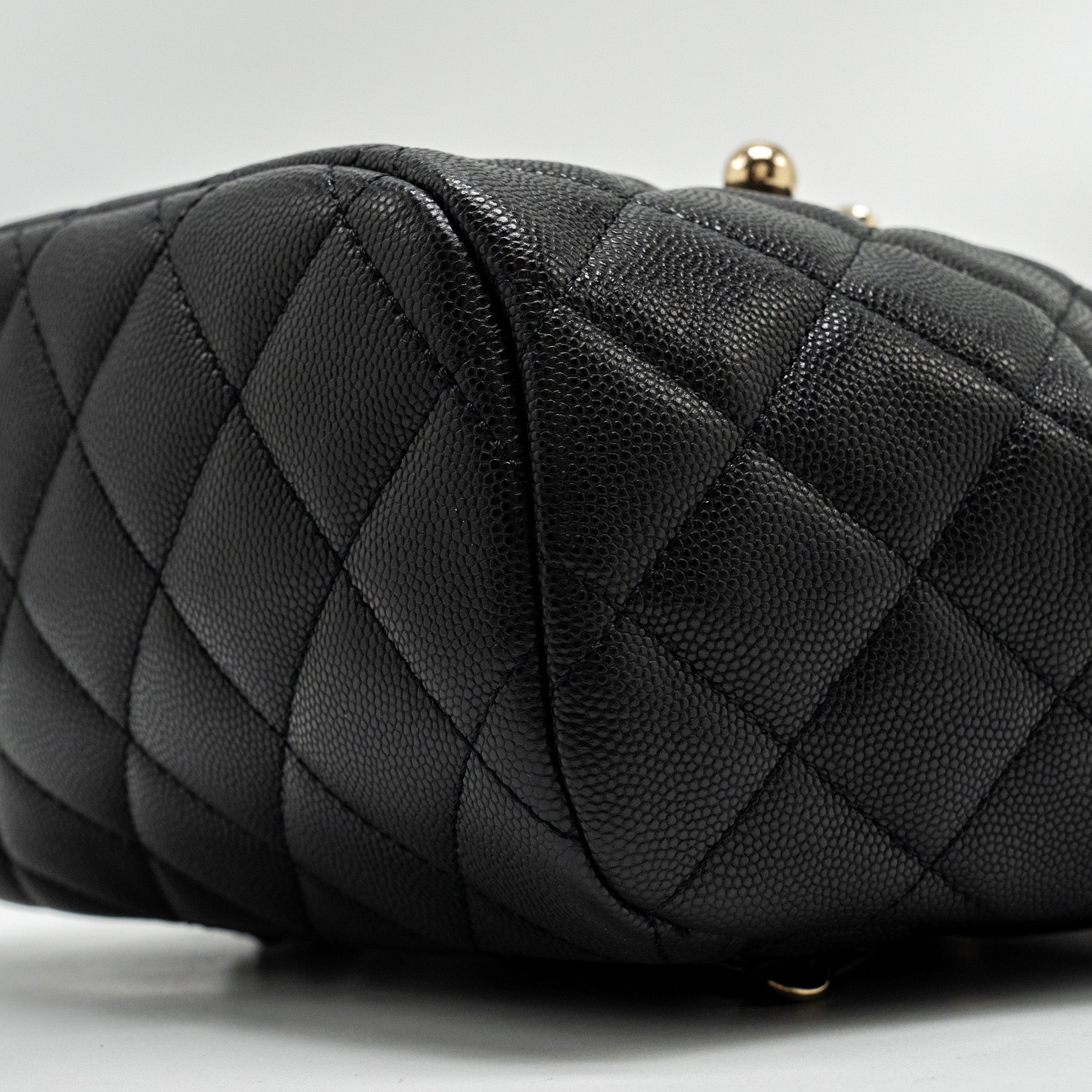 Chanel 23s Quilted Mini Backpack Caviar Black L (Microchip)