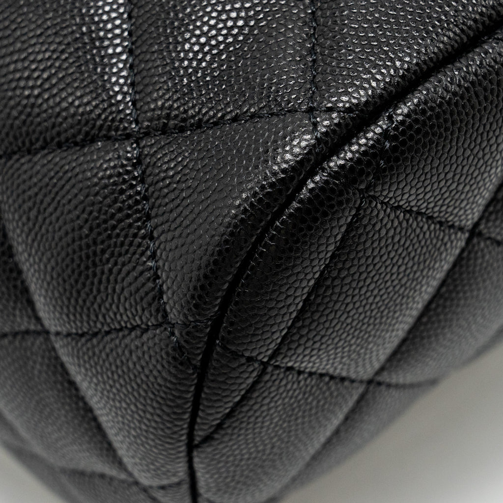 Chanel 23s Quilted Mini Backpack Caviar Black L (Microchip)
