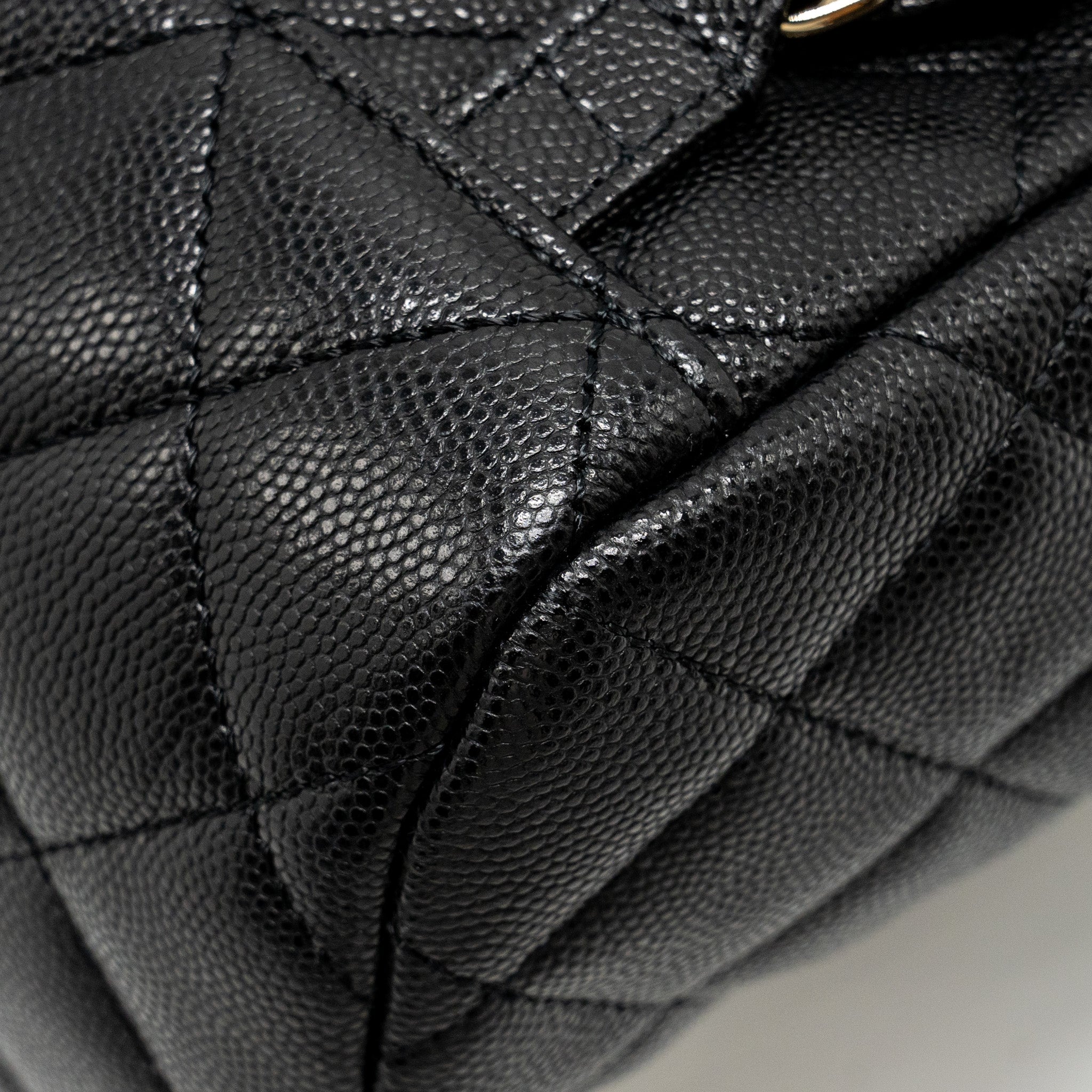 Chanel 23s Quilted Mini Backpack Caviar Black L (Microchip)