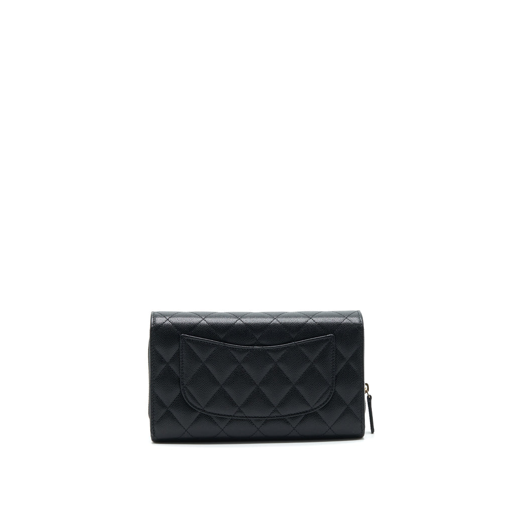 Chanel 3 In 1 Wallet On Chain Black Caviar L
