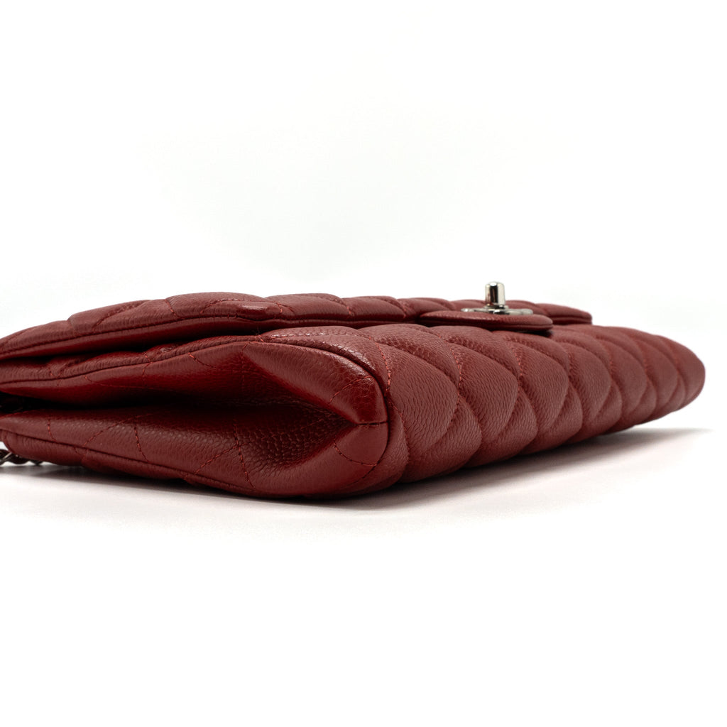 Chanel Timeless Flap Clutch With Chain Caviar Red