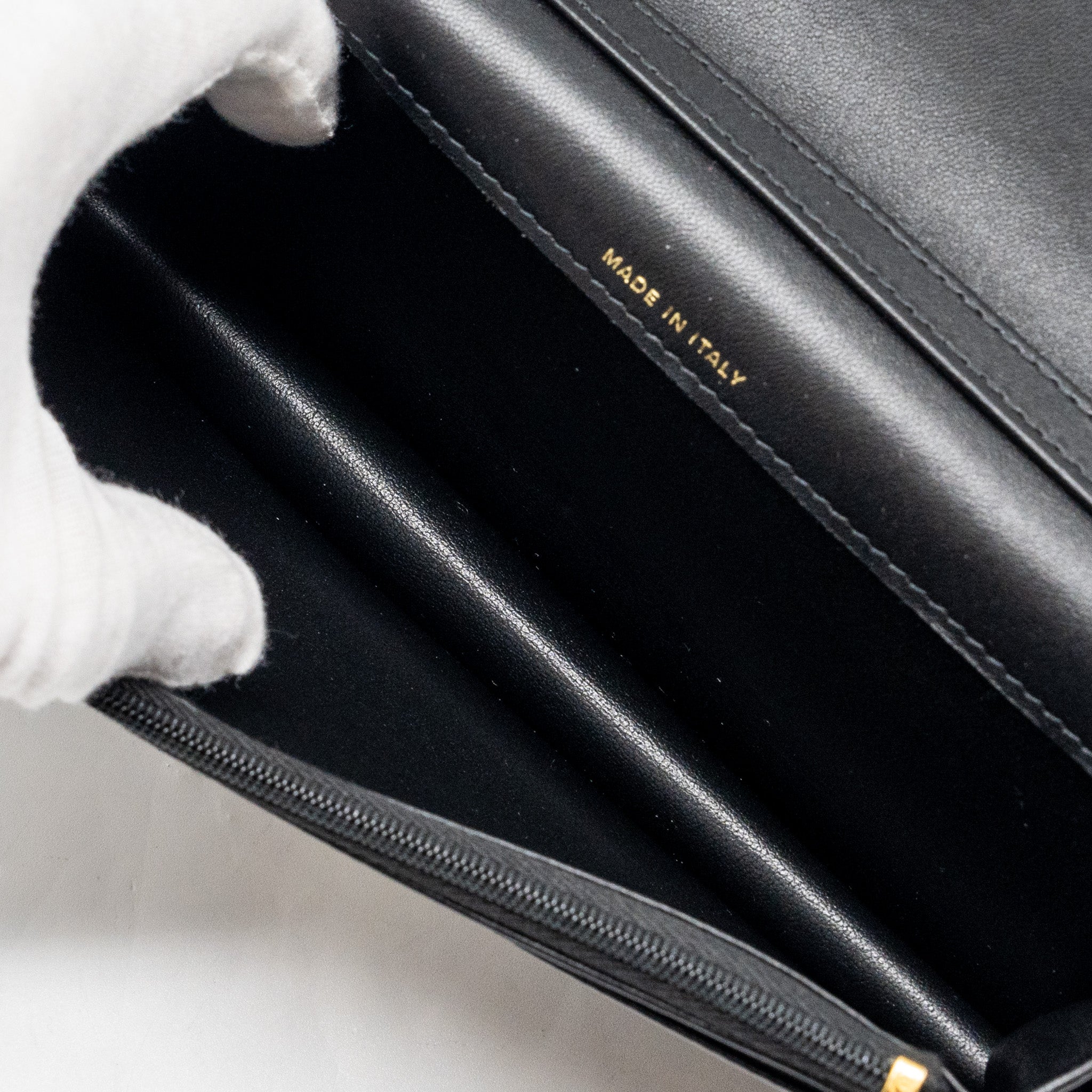 Chanel 23A clutch with chain lambskin black  (microchip)