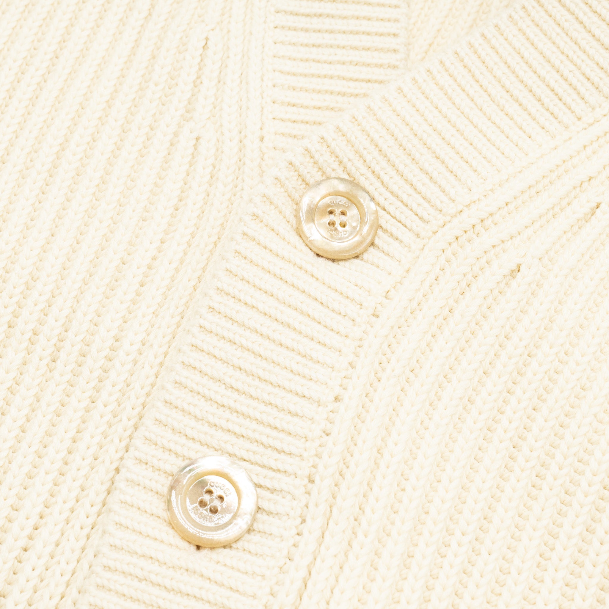 Gucci Size XS Interlocking G Stripe-detail Knitted igan Cotton White/Multicolour