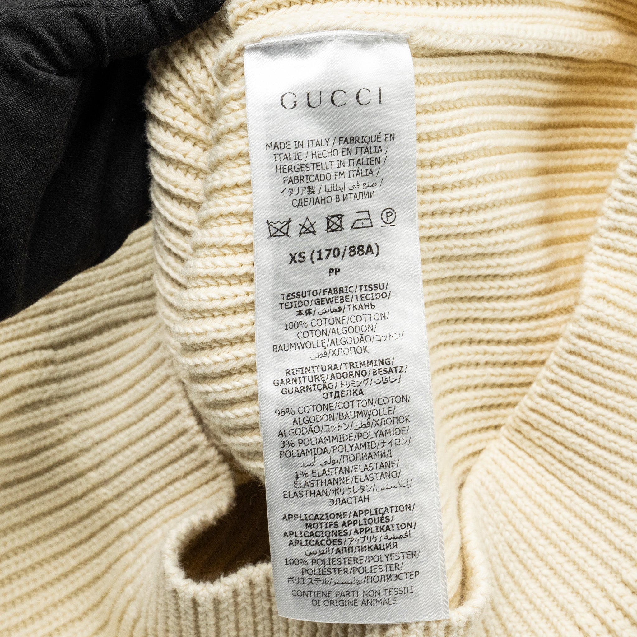 Gucci Size XS Interlocking G Stripe-detail Knitted igan Cotton White/Multicolour