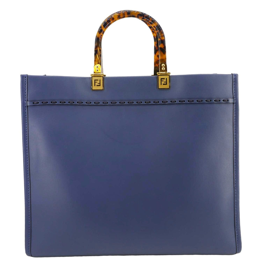 FENDI Sunshine Leather Crossbody Tote Bag Blue