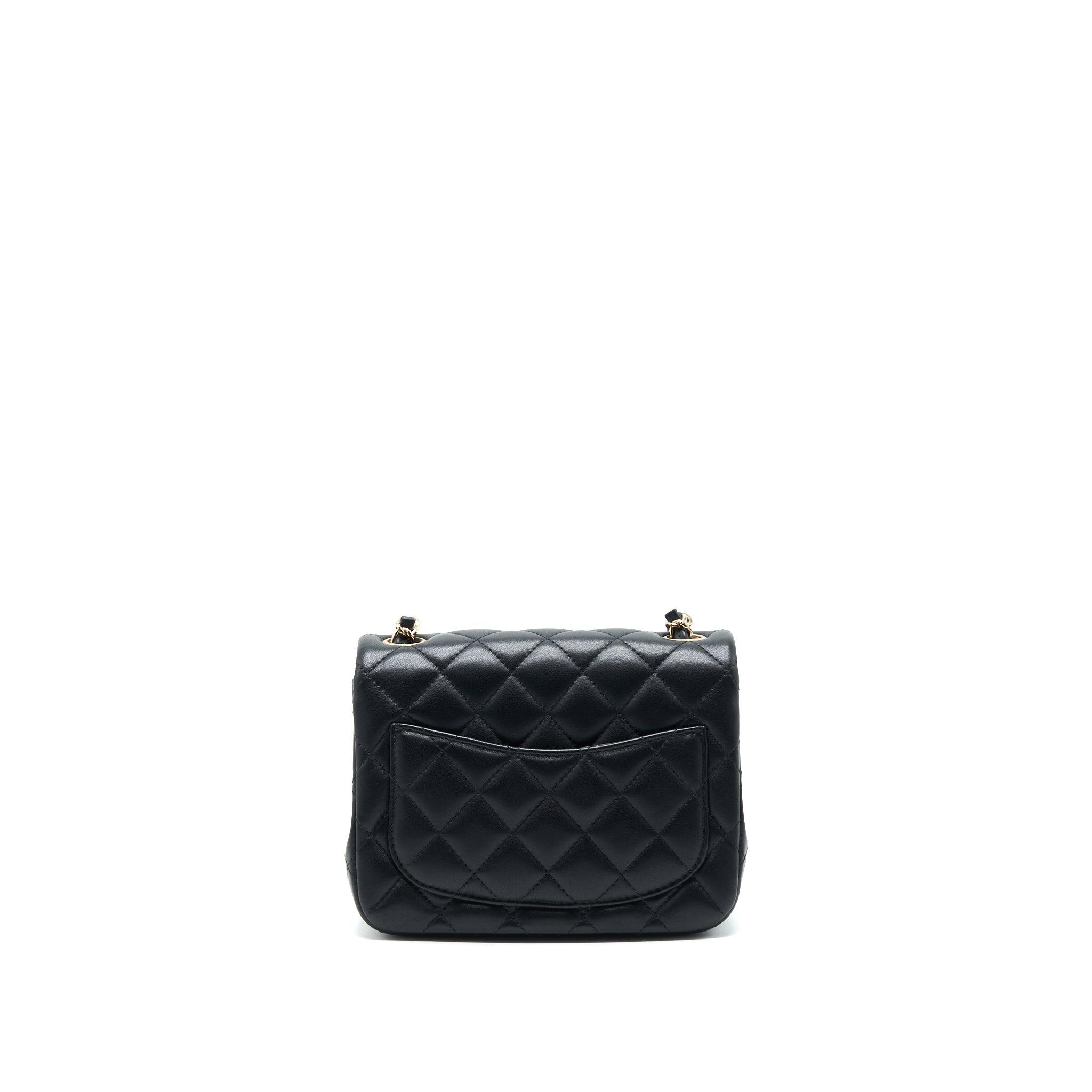 Chanel Mini Square Flap Bag Black Lambskin L