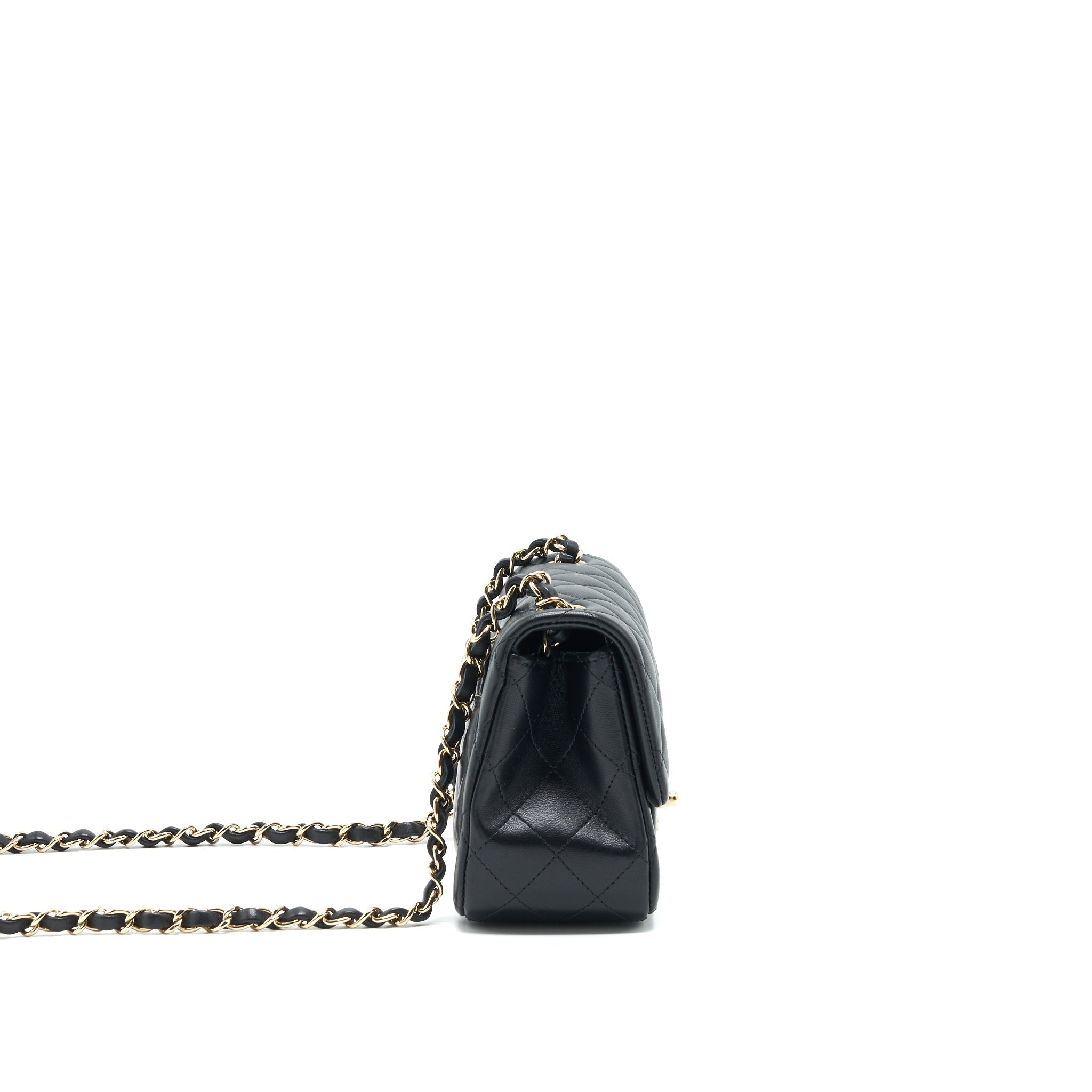 Chanel Mini Square Flap Bag Black Lambskin L