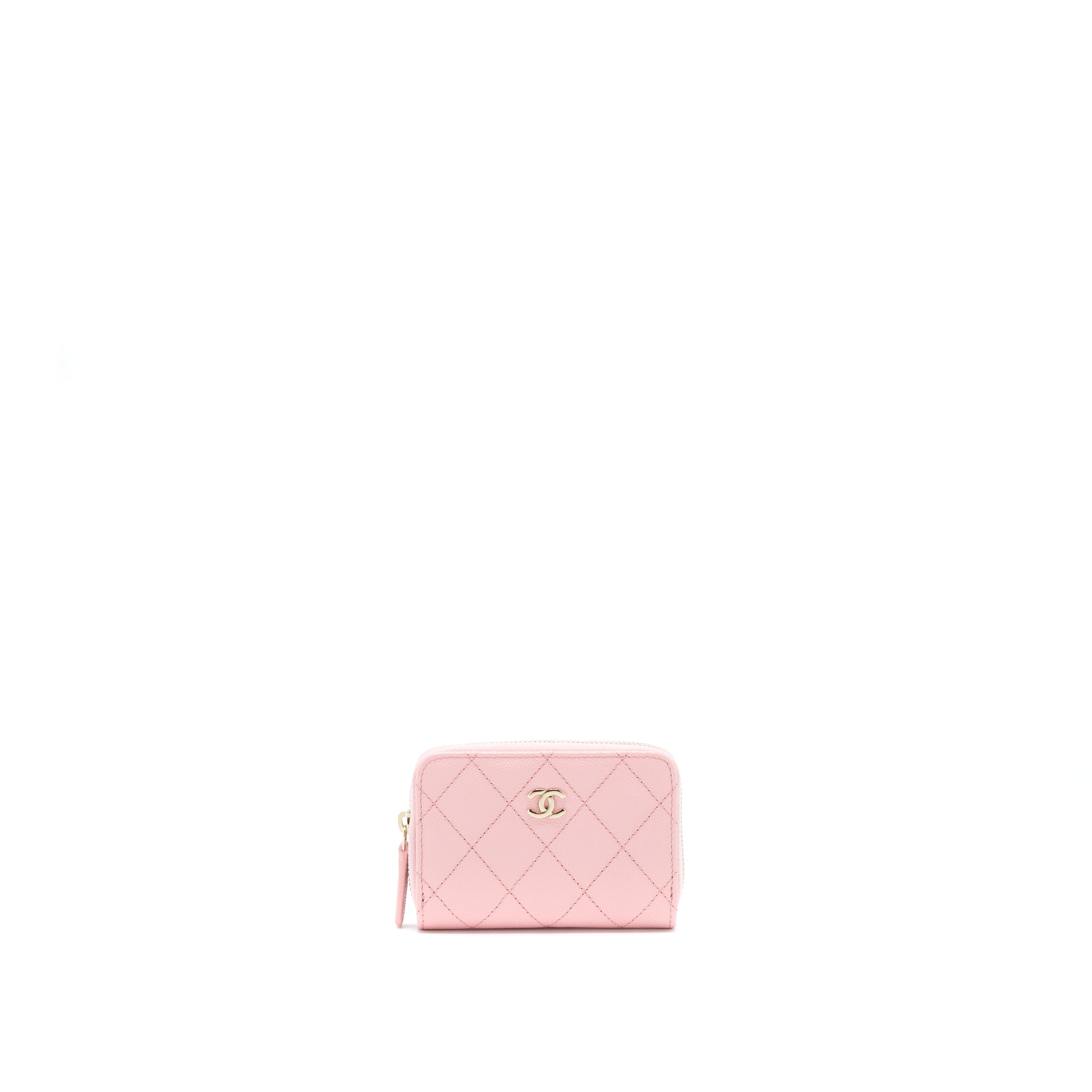 Chanel 22C Zip holder Pink Caviar L
