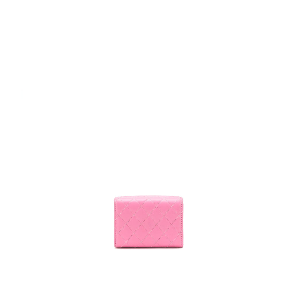 Chanel Boy Small Wallet Pink Brushed Lambskin