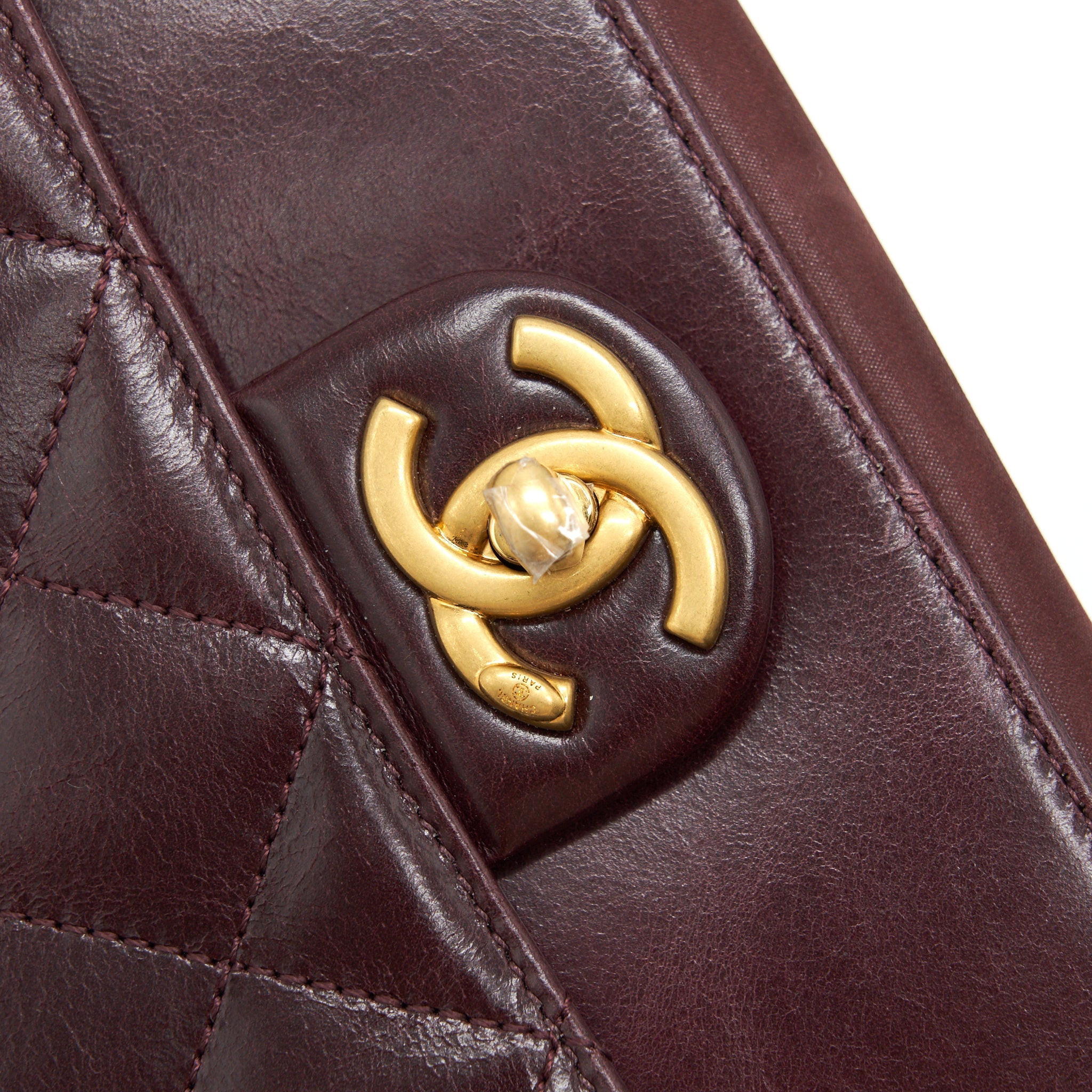 Chanel Seasonal Flap Bag Calfskin / Suede Leather Burgundy
