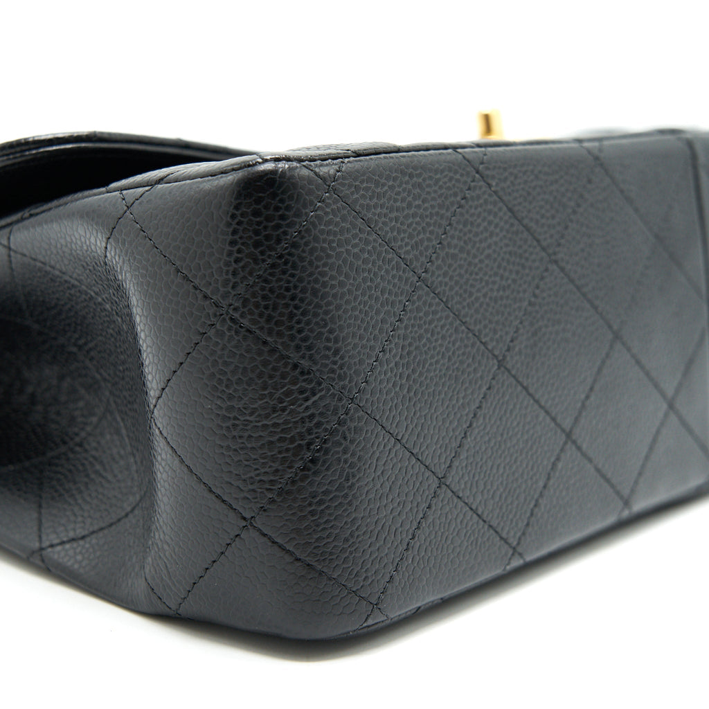 CHANEL CLASSIC JUMBO DOUBLE FLAP BAG BLACK CAVIER