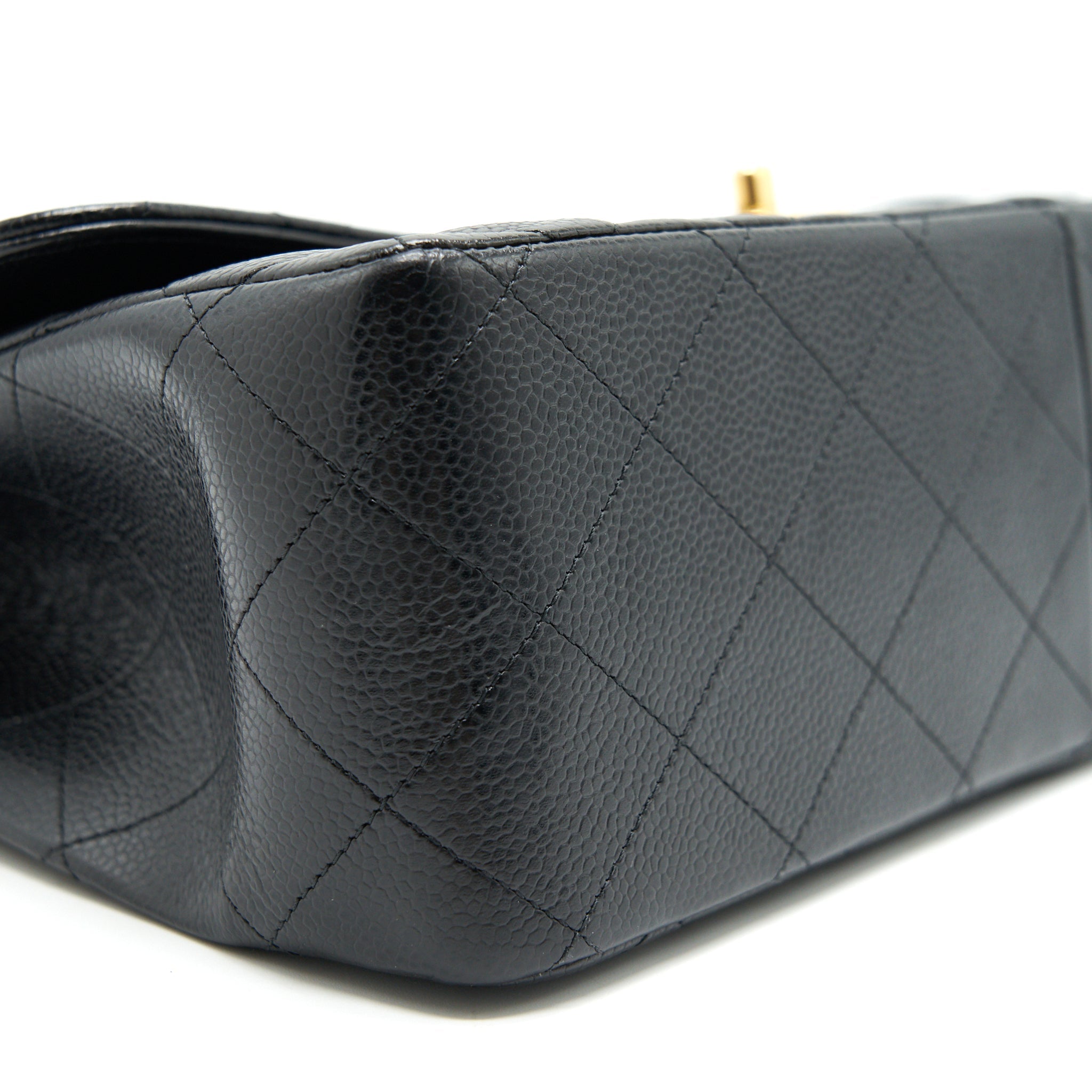 CHANEL CLASSIC JUMBO DOUBLE FLAP BAG BLACK CAVIER