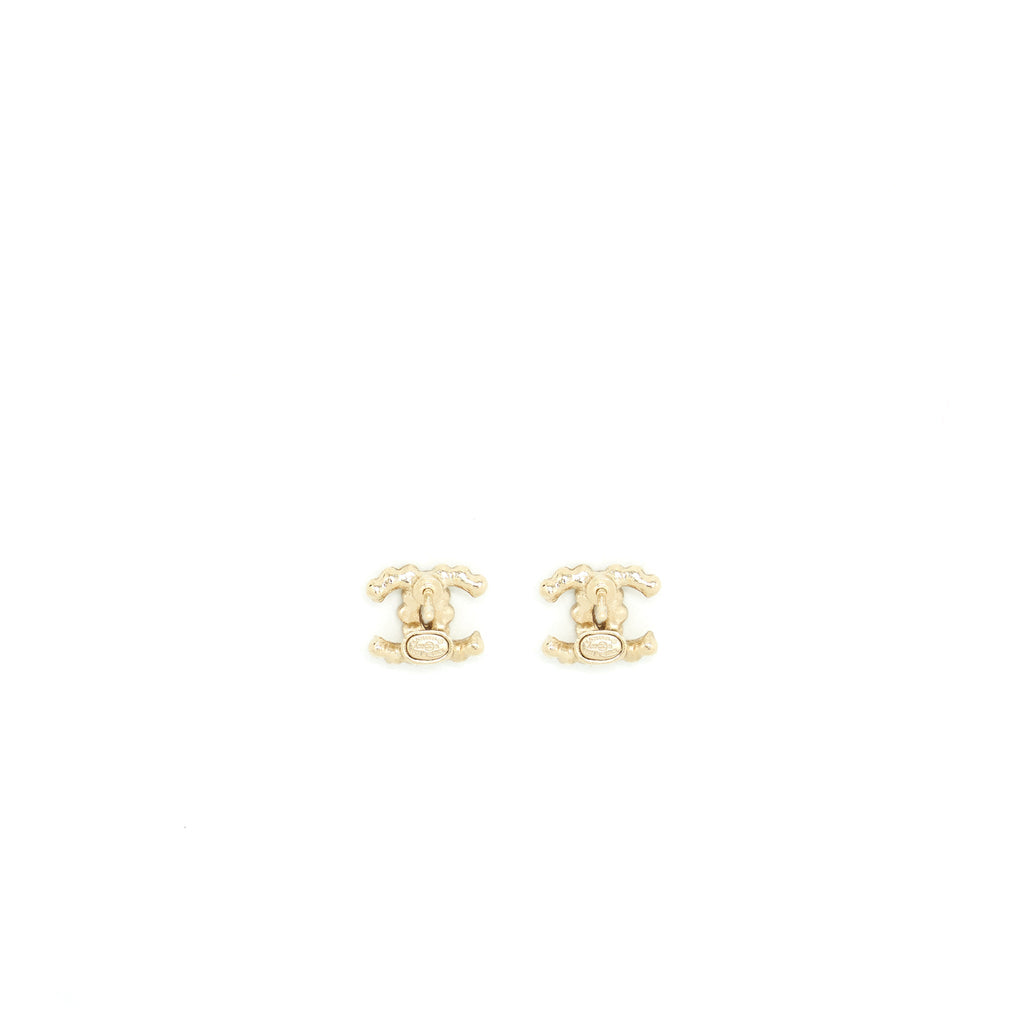 Chanel Mini CC Logo Earrings With Crystals L