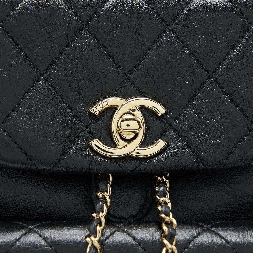 Chanel 22C Mini Duma Backpack Calfskin Black L