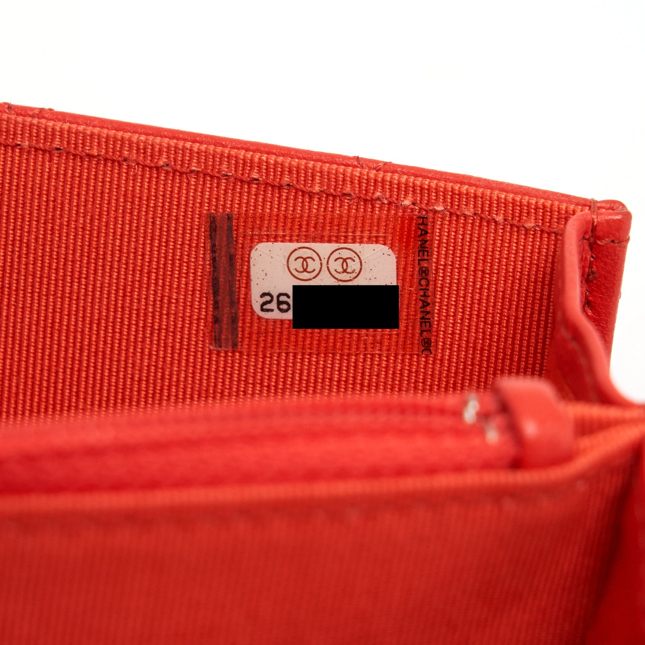 Chanel Square Wallet On Chain Coral Red Lambskin