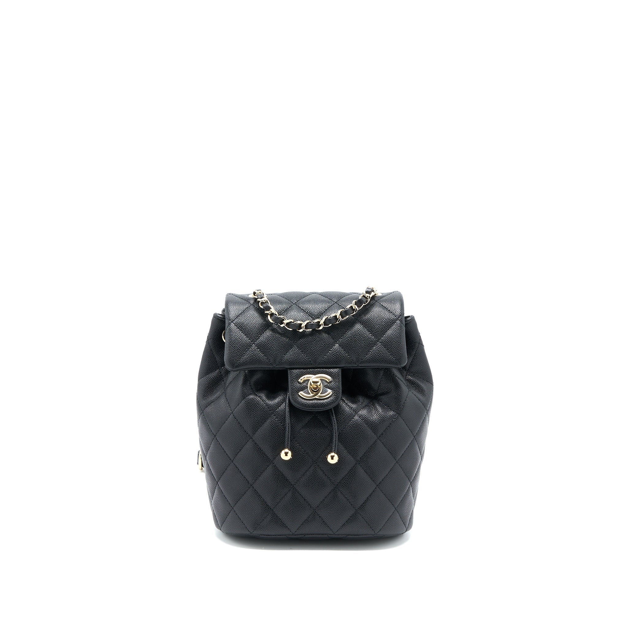 Chanel 23p Mini Flap Backpack Caviar Black L (Microchip)